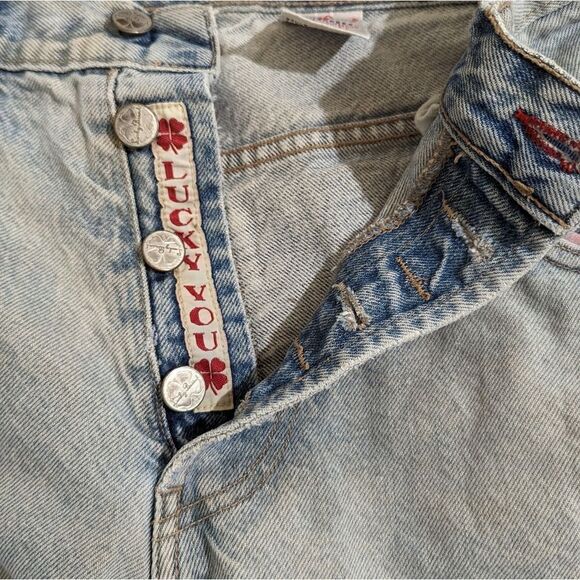 Vintage 90s Lucky Brand Button Fly Relaxed Mom Jeans Faded Distressed Size 14 - Picture 15 of 15